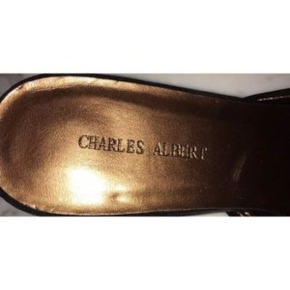 CHARLES ALBERT HEELS size 8.5 bling mule 2.5"heel - Picture 3 of 4